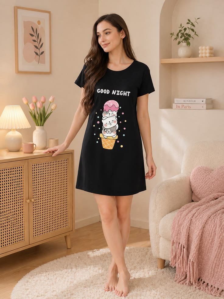 Women's Night T-Shirt and Pyjama Set